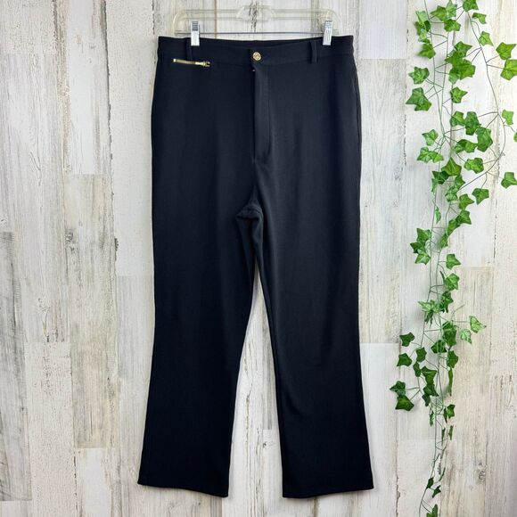 St. John Sport by Marie gray Pants Womens Size 12 Black High Rise Straight - Picture 1 of 9